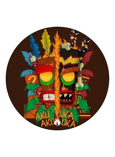 Crash Printed Fridge Magnet Brown/Yellow/Blue