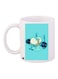 Gym Egg Themed Coffee Mug White/Blue 11ounce