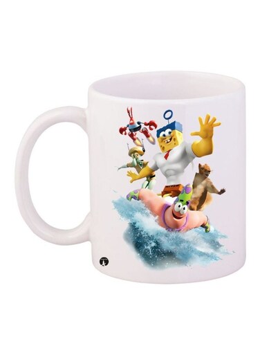 SpongeBob SquarePants Printed Coffee Mug White/Yellow/Blue 11ounce