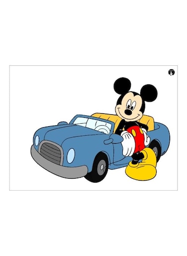 Mickey Mouse Themed Metallic Plate White/Blue/Yellow 20x15cm