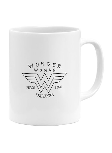 Wonder Woman Classic Logo Printed Mug White