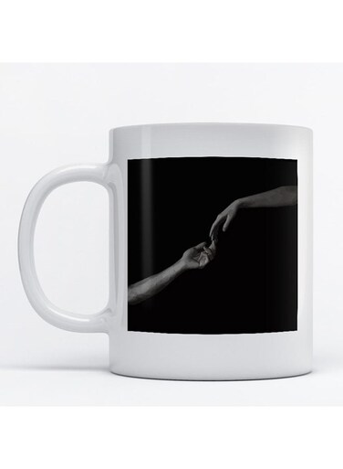 Hands Printed Mug White/Black/Grey
