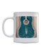 Guitar Printed Mug White/Brown/Blue