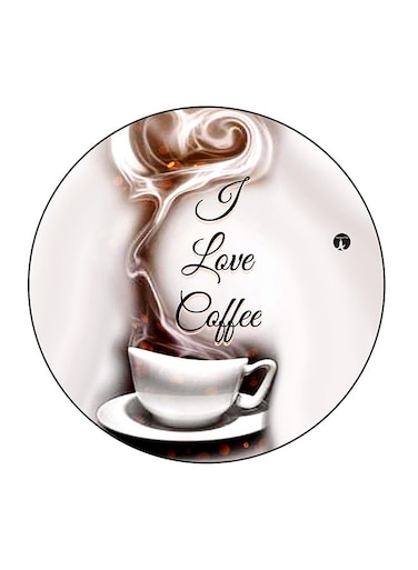 Coffee Printed Fridge Magnet Brown/Black/White 5.5 x 5.5cm