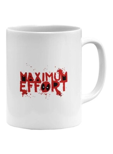 Deadpool Maximum Effort Printed Mug White/Red/Black