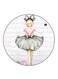 Girl Printed Fridge Magnet Round Multicolour