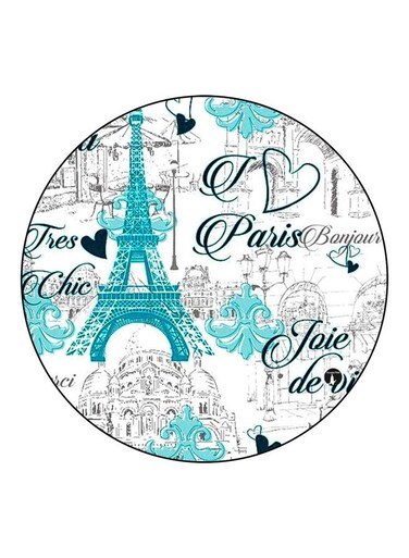 Eiffel Tower Printed Fridge Magnet White/Blue/Grey 5.5cm