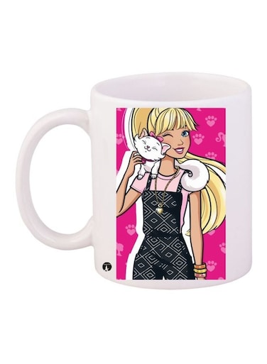 Girl Printed Coffee Mug White/Pink/Black 11ounce