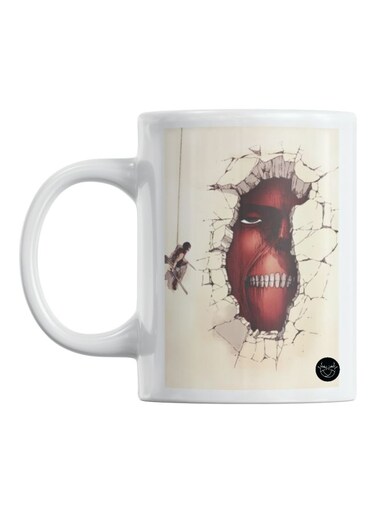 Anime Attack Printed Mug White/Beige/Red