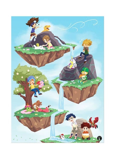 Metal Plate Of The Anime Digimon Poster Multicolour