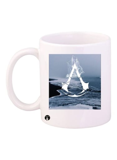 Assassin's Creed Video Game Printed Mug White/Blue/Black Standard Size
