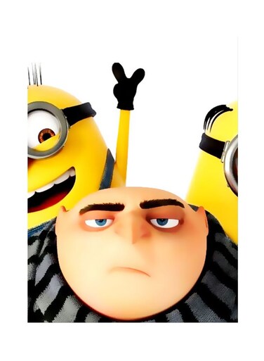 Minions Themed Metallic Plate White/Yellow/Black 20x15cm