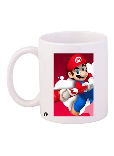 Super Mario Printed Coffee Mug White/Red/Blue 11ounce