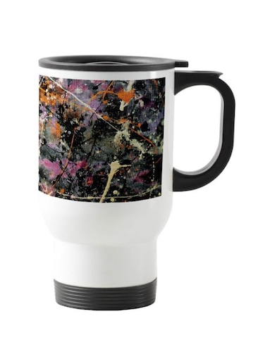 Abstract Art Printed Travel Mug Multicolour 13centimeter