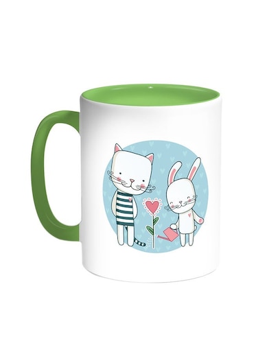 Plant Love Printed Coffee Mug Green/White 11ounce