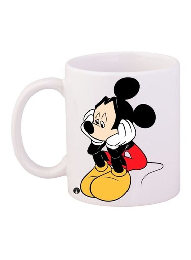 Mickey Mouse Printed Coffee Mug White/Black/Yellow