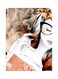 Themed Metallic Plate White/Brown/Black 20x15cm