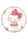 Kitty Printed Fridge Magnet Pink/White/Brown 5.5cm