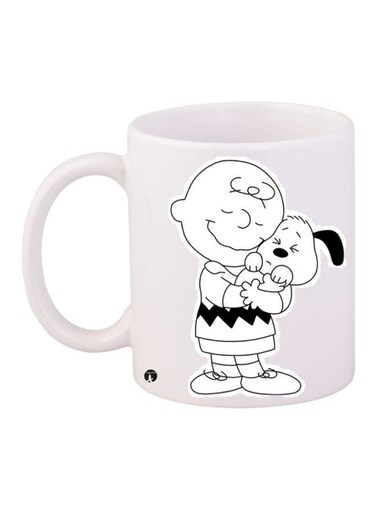 Cartoon Character Printed Coffee Mug White/Black 11ounce