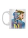 Ceramic Printed Mug White/Blue/Beige