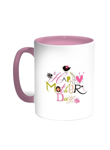 Happy Mother's Day Printed Coffee Mug Pink/White 11ounce