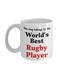 This Mug Belongs To The World's Best Rugby Player Printed Coffee Mug White/Black/Red 8x9.5x8cm