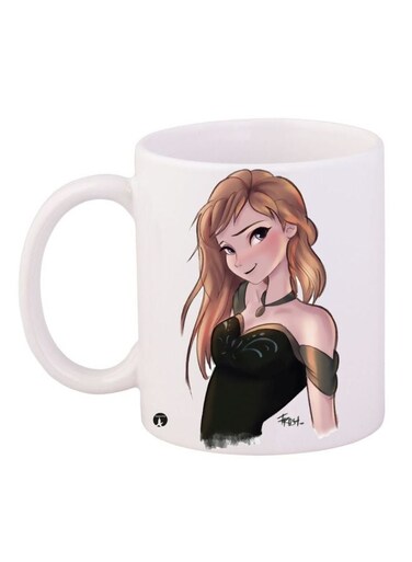 Girl Printed Coffee Mug White/Black/Brown