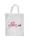 Princess Carriage Printed Shopping Bag White