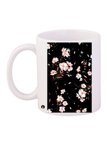 Floral Printed Coffee Mug White/Black/Pink