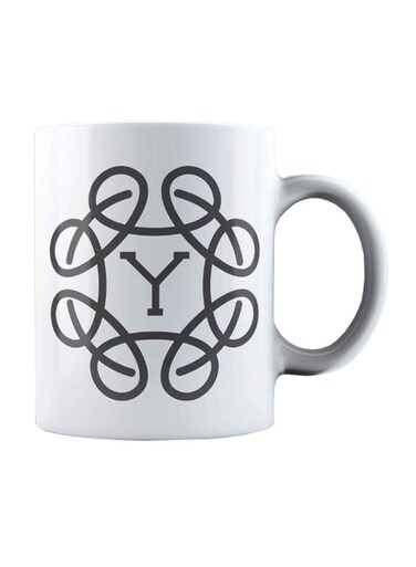 Modern Monogram Y Printed Coffee Mug White