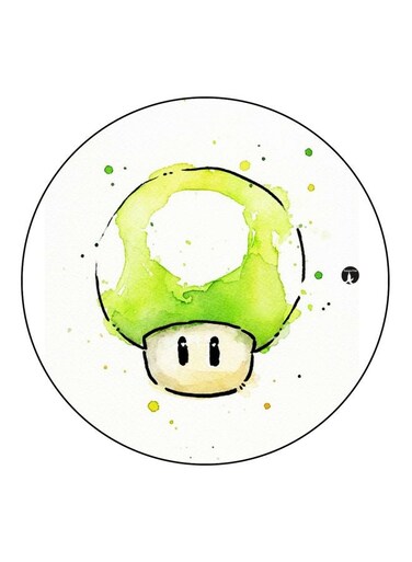 Printed Fridge Magnet White/Green/Black 5.5cm