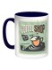 Old Coffee Shop Printed Coffee Mug Blue/White/Green