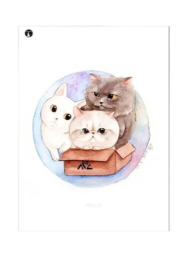 Kitty Themed Metallic Plate White/Blue/Grey 20x15cm