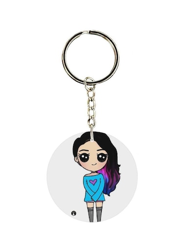 Double Sided Girl Printed Keychain