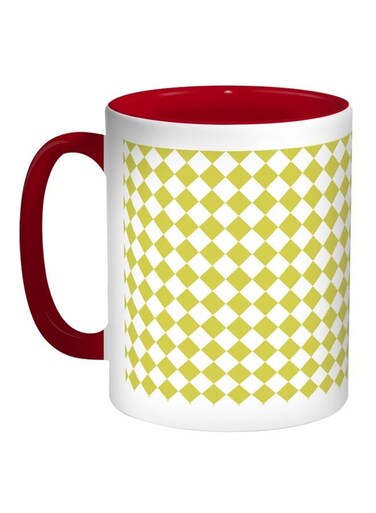 Motifs Of Boxes Printed Coffee Mug Red/White/Green 11ounce