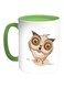 Owl Printed Coffee Mug White/Green 11ounce