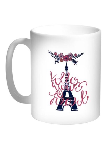 Printed Coffee Mug White/Blue/Pink