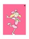 Cartoon Themed Metallic Plate Pink/Beige/Yellow 20x15cm