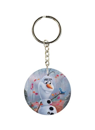 Double Sided Snowman Cartoon Printed Keychain