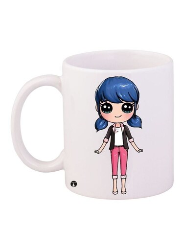 Cartoon Girl Printed Coffee Mug White/Blue/Pink