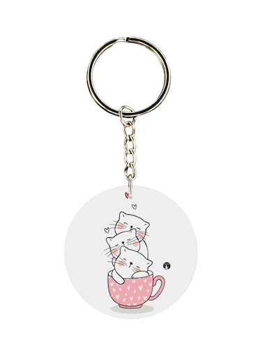 Cats Printed Single Sided Keychain