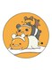Gudetama Printed Fridge Magnet Round Multicolour