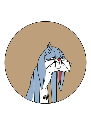 Bunny Printed Fridge Magnet Brown/Blue/White 5.5cm