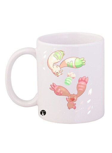 Digimon Printed Mug White/Green/Pink