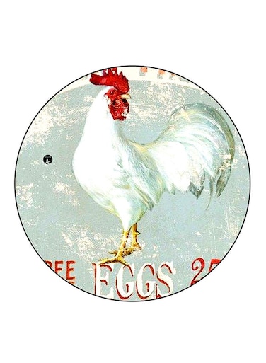 Rooster Printed Fridge Magnet Round Multicolour