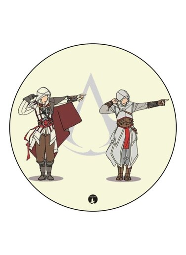 Assassin's Creed Printed Fridge Magnet White/Grey/Brown