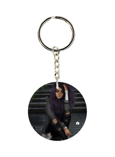 Character Printed Double Sided Keychain