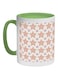 Small And Large Stars Printed Coffee Mug Green/White/Orange 325ml