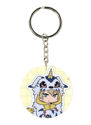 Anime Digimon Double Side Printed Keychain