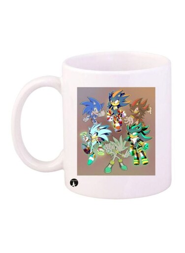 Sonic Character Printed Coffee Mug White/Green/Blue